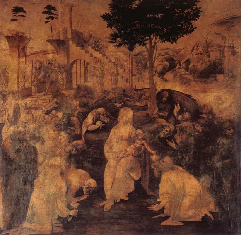 LEONARDO da Vinci The adoration of the Konige Sweden oil painting art